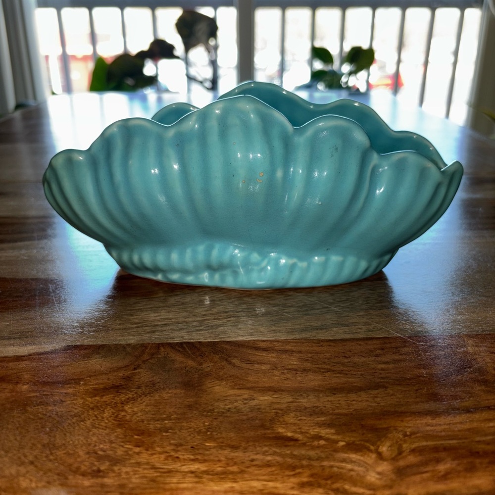 Vintage MCM Turquoise Ceramic Dish